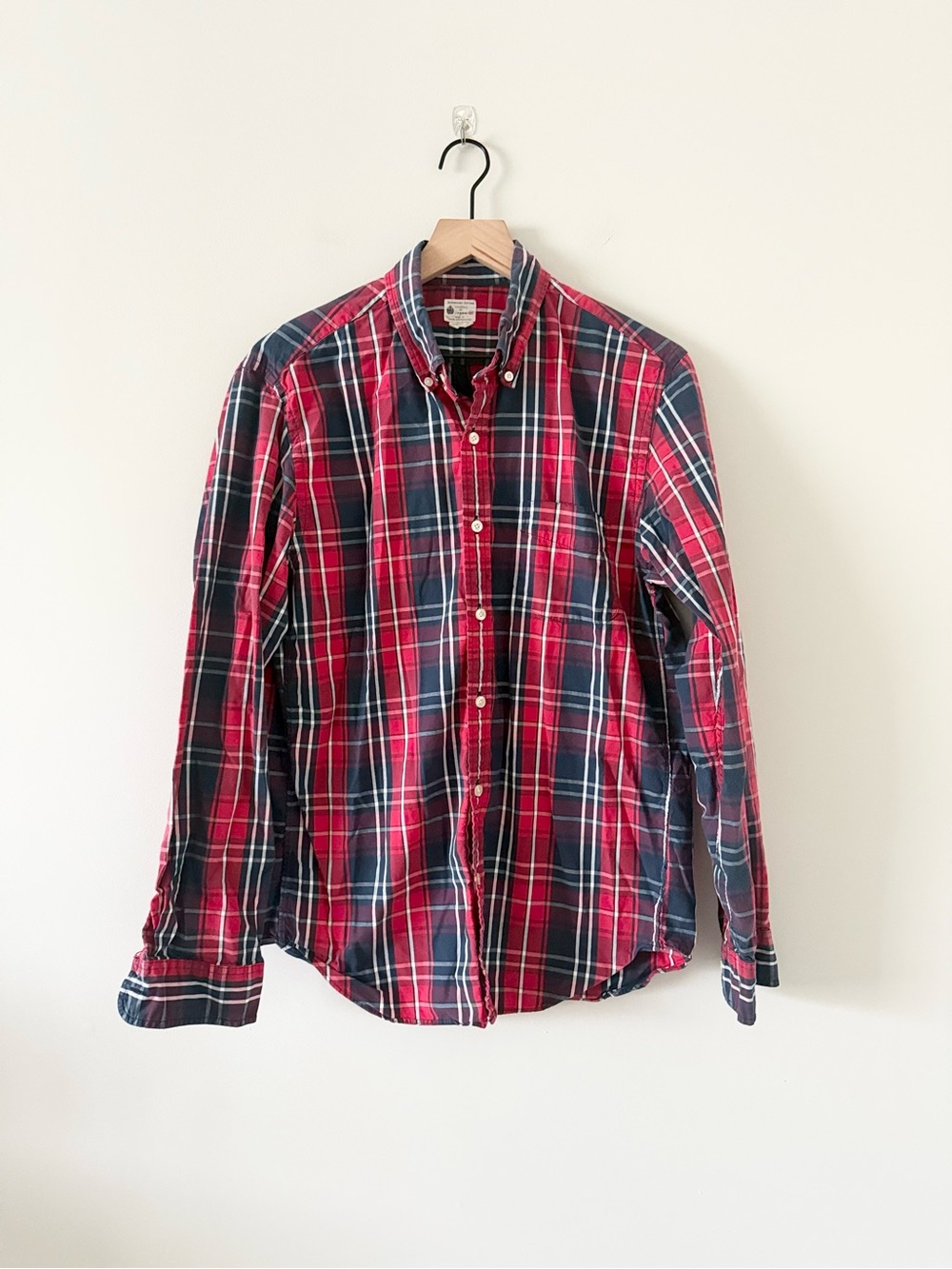 J.Crew Men's Sunwashed Oxford Plaid Shirt Size M